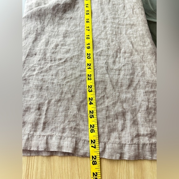 NEW TAHARI Women’s Linen Long Sleeve Collared Tunic Top in Taupe Sz M - Picture 6 of 9